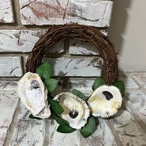 8 inch Handmade Oyster Shell Wreath